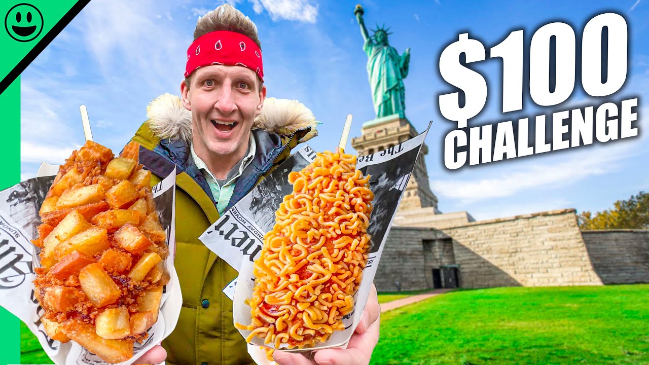 ⁣$100 NYC Street Food Challenge!! Say Goodbye To Your Money!!