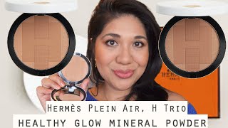 ⭐NEW⭐ HERMES PLEIN AIR H TRIO HEALTHY GLOW MINERAL POWDER | 3 SAHARA & 4 SIENNE ON MEDIUM TAN SKIN!