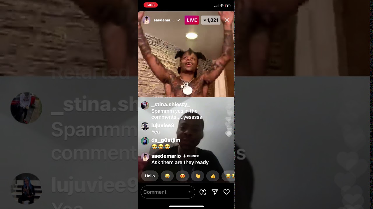 Saedemario on ig live with Glock30k😂
