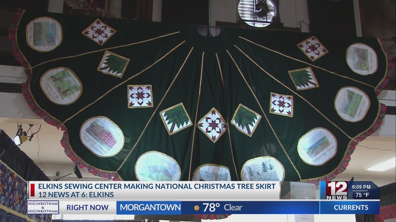Elkins sewing center making National Christmas Tree skirt YouTube