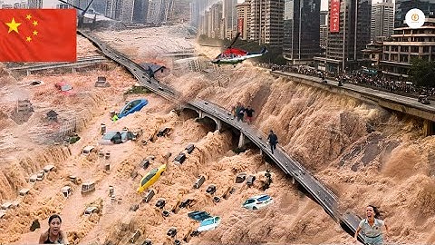 Chaos in Guangdong: Historic Flood — City Submerged, People Struggle in Water!