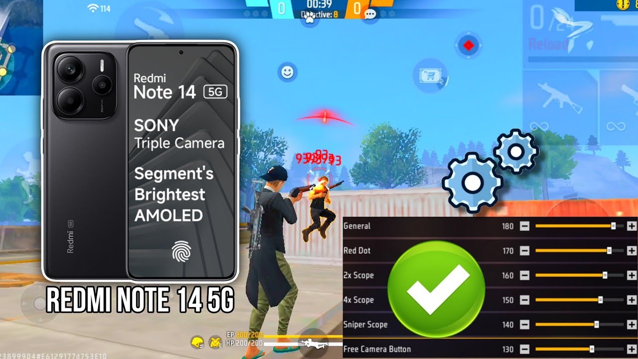 Redmi Note 14 5G free fire sensitivity setting ⚙️ | Redmi Note 14 5G free fire headshot setting ⚙️