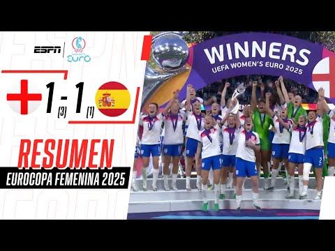 INGLATERRA GANÓ POR PENALES Y ES BICAMPEONA DE LA EURO FEMENINA | Inglaterra 1-1 España | RESUMEN
