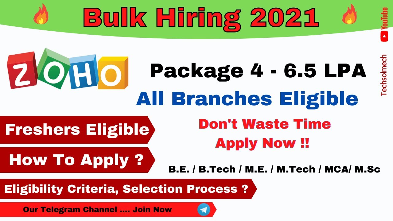 Zoho Off Campus Drive 2021 | 2018 to 2021 Batch Eligible | Best opportunity | Job  for freshers