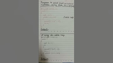 write a program to print first 10 natural numbers using while & do-while loop in C language