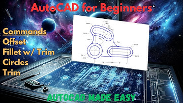 AutoCAD Tutorial - Offset, Circles, & Fillets with Trim #autocad
