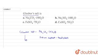 Glauber's salt is
