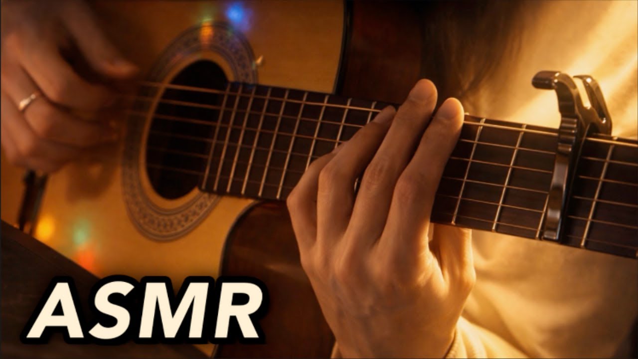[ASMR] e-kitten learns your favorite cozy songs on guitar