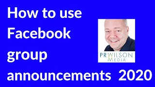Facebook group announcements 2020