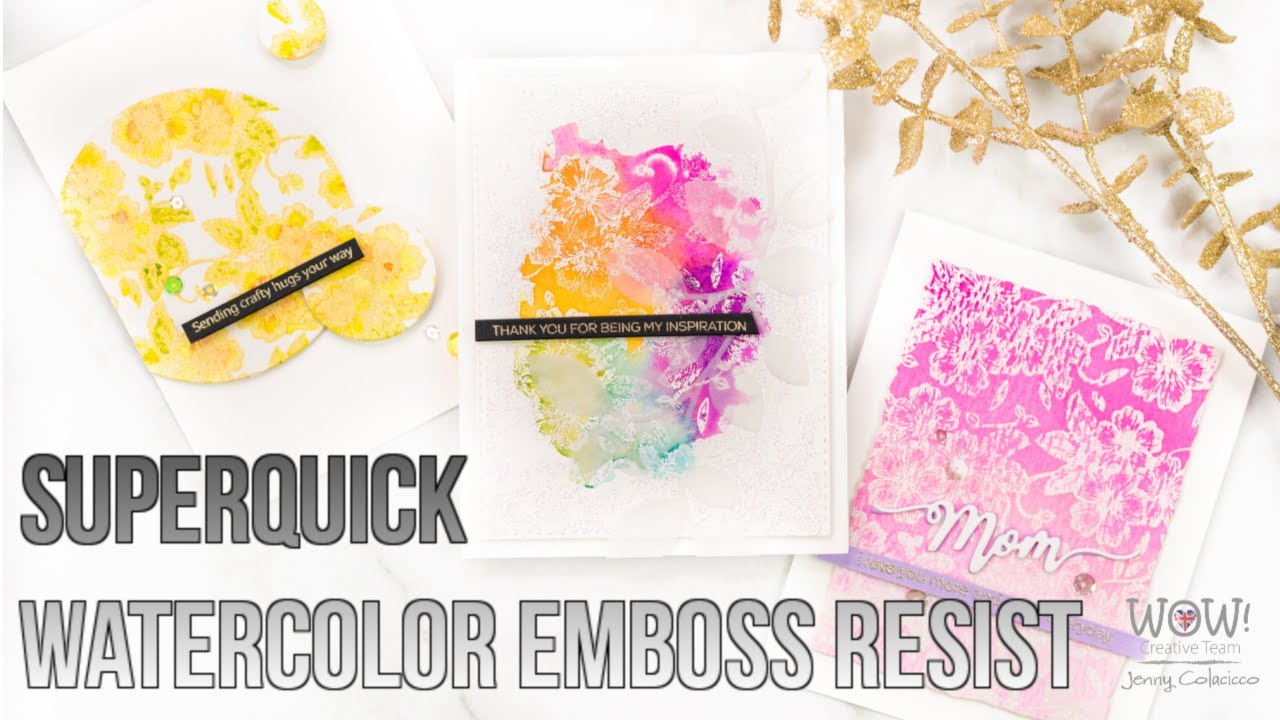 Superquick Watercolor Emboss Resist - YouTube