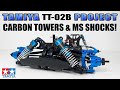 Tamiya TT-02B Project: Carbon Towers, Turn-Buckles & DF-03/DT-02 MS Shocks! (Episode 9)