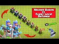 Archer Queen vs Every Level Defense Formation - Clash of Clans