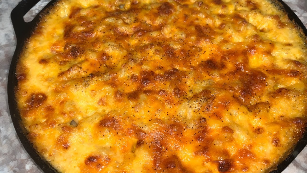 BAKED MACARONI AND CHEESE CAST IRON SKILLET EASY RECIPE YouTube