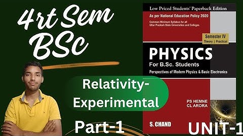 bsc 4rt semester physics chapter 1 relativity experimental background| part 1|