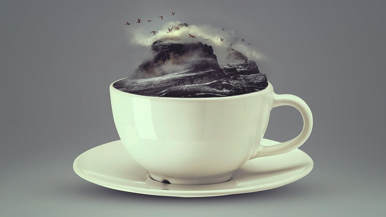 Photoshop Tutorial - A Mountain in a TEACUP Effect - YouTube