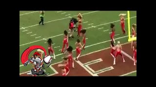 Kansas city chiefs cheerleader gets ran over by cameraman
