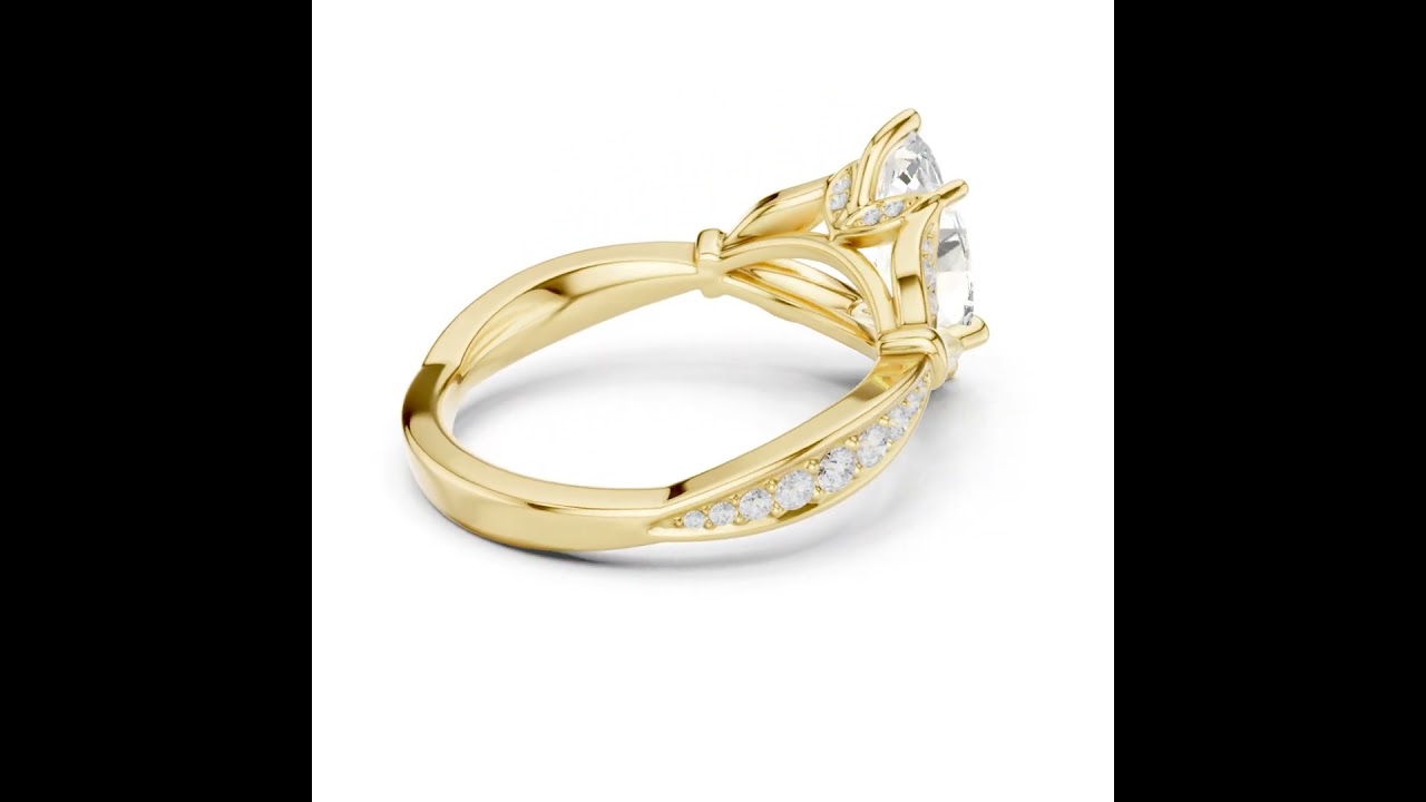 Vintage Inspired Marquise Cut Lab Diamond Engagement Ring