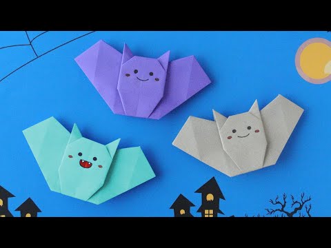 Halloween Origami Cute Bat Instructions Youtube