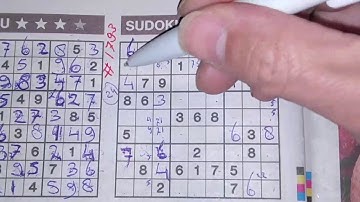 (#1793) Friday. Four Stars Sudoku puzzle. Bonus Extra edition. 10-23-2020 Extra part 2 of 4