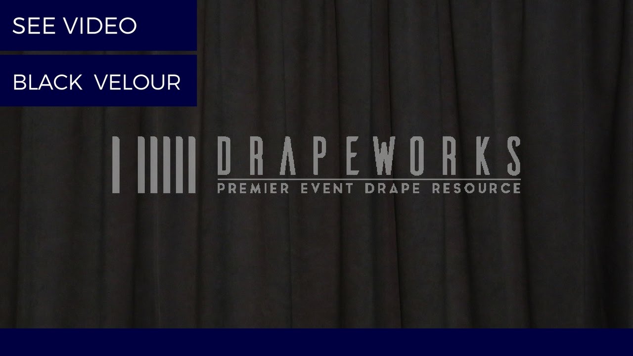 Pipe and Drape Black Eco Velour, 14 oz IFR ( Video )