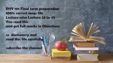 PHY 101 final term preparation 100% correct solution MCQS file Lecture 34-VU Guys