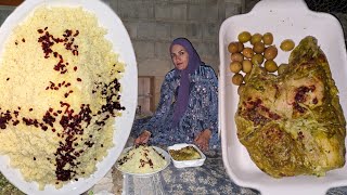 Cooking a special dinner: cooking a dinner with the taste of Iranian rice and local chicken and eggs