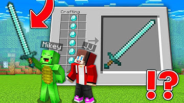 JJ and Mikey Crafting the LONGEST DIAMOND SWORD in Minecraft Challenge - Maizen JJ and Mikey