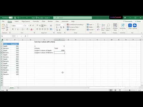 How to get sum of top n values with criteria in Excel