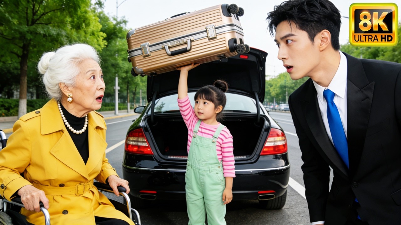 소녀는 한 손으로 캐리어를 들고 갑부 할머니를 도왔습니다. 사장님은 미니 버전을 보고 깜짝 놀랐습니다!
