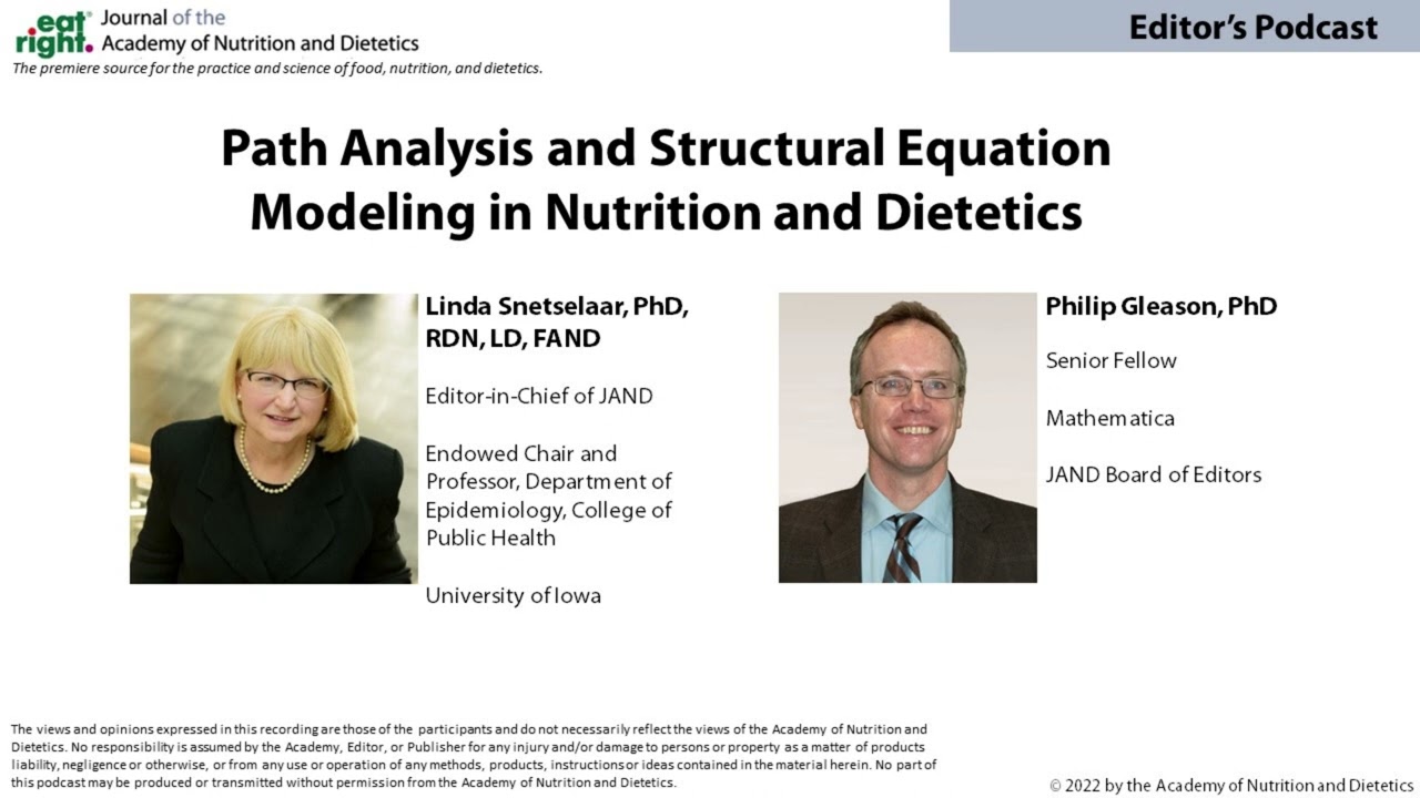 Path Analysis and Structural Equation Modeling in Nutrition and Dietetics