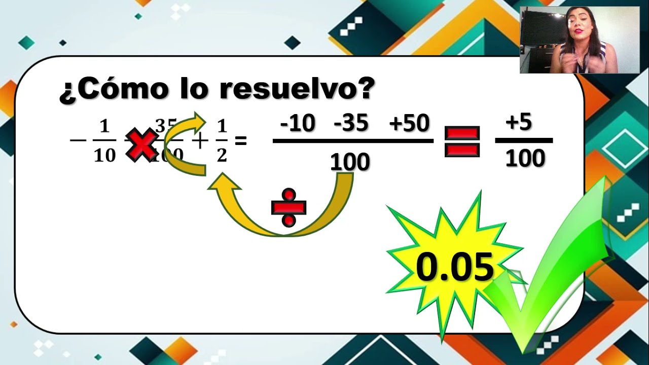 Matemáticas "Fracciones y decimales positivos y negativos 2" - YouTube