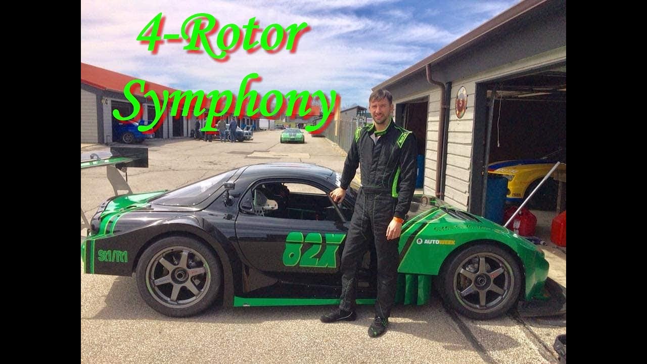 5 minutes Pure 4 rotor sound Defined Autoworks Rx7 26B midohio track racing mazda rotary