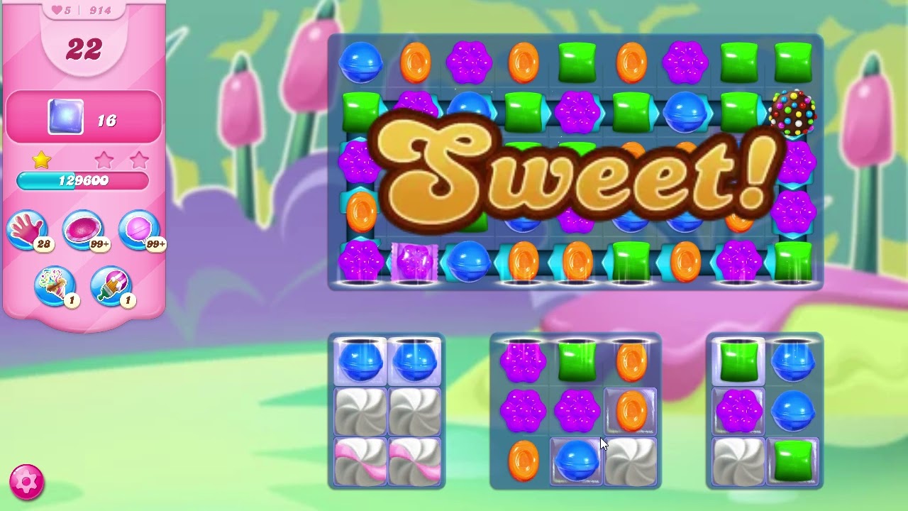 Candy Crush Saga Level 914 NO BOOSTERS