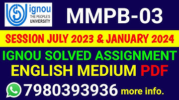 MMPB 3 Solved Assignment 2023-24 English, MMPB 3 Solved Assignment 23-24, MMPB-03 Assignment