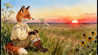A Fox's Quiet Sunset in the Meadow | Soft Watercolor Folk & Storybook Music screenshot 5