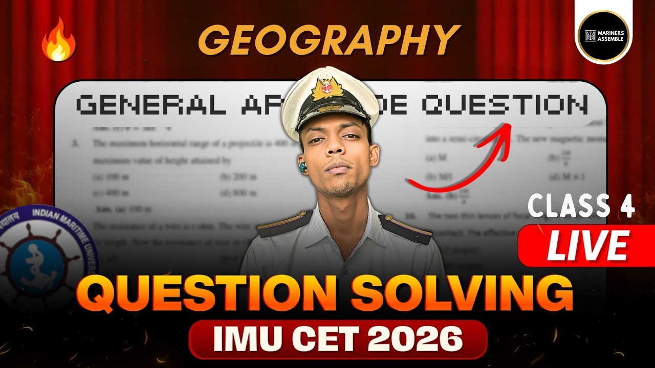 IMU CET 2026 LIVE | Geography Question Solving | Class 4 | Full Concept + PYQs #imucet
