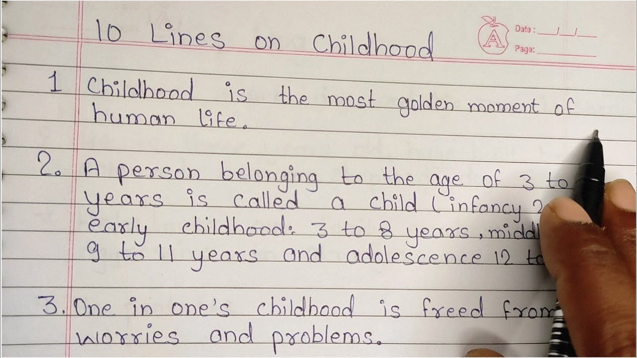 childhood essay 10 lines in english