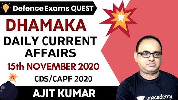 Dhamaka Daily Current Affairs | आओ और सीखो | Target CDS/CAPF/NDA 2020-2021 | Ajit Kumar