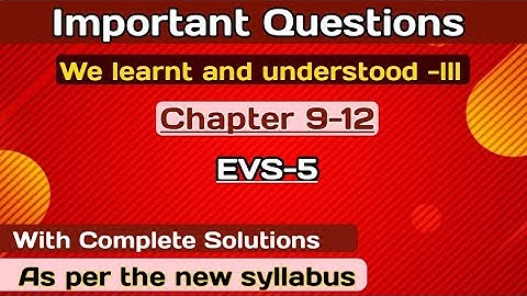 Important Questions // chapter 5-8 // EVS //  Class 5 // #EVS