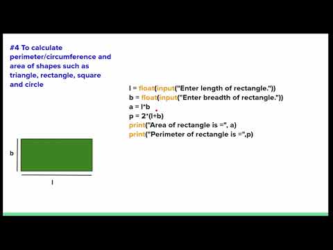 Area and Perimeter of different shapes in Python