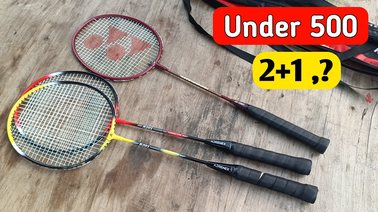 best badminton racket under 500 pack 2+1 #yonex #adrenex #lining # ...