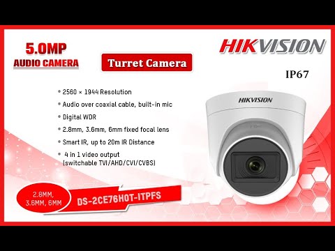 Hikvision 5MP Dome Camera with Audio DS 2CE76H0T ITPFS I In built mic camera over co axial cable BNC