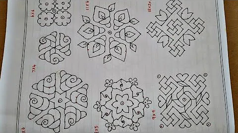 புள்ளி கோலங்கள்.  Easy dot kolam designs for beginners. Easy rangoli. Easy Dot kolam/ muggulu..
