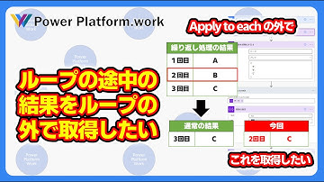クラウドフローで繰り返し処理(Apply to each)の中のアクションの結果を繰り返し処理の外で取得する方法　ループの内側のアクションの結果をループの外側で取得したい #PowerAutomate