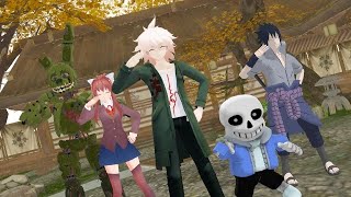 〖MMD〗CaramellDansen 〖Komaeda x Sans x Monika x Springtrap x Sasuke〗