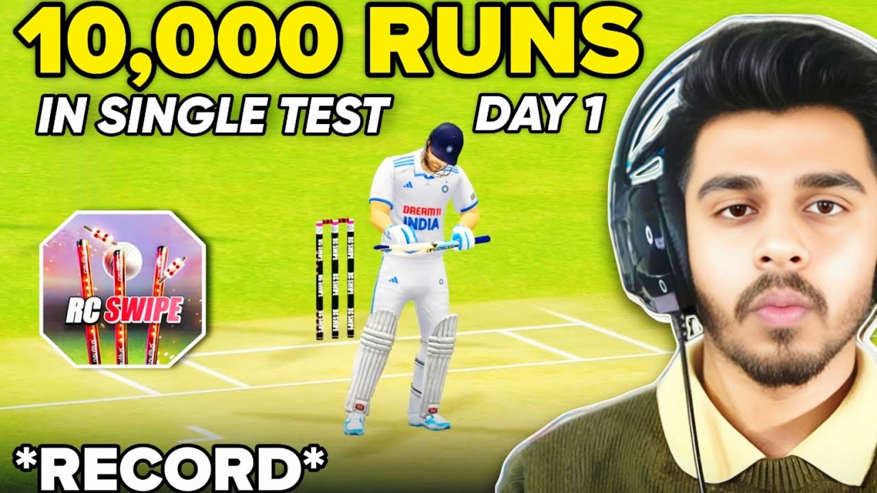 🤯 SCORE 10,000 RUNS IN SINGLE TEST MATCH  - Real Cricket Swipe