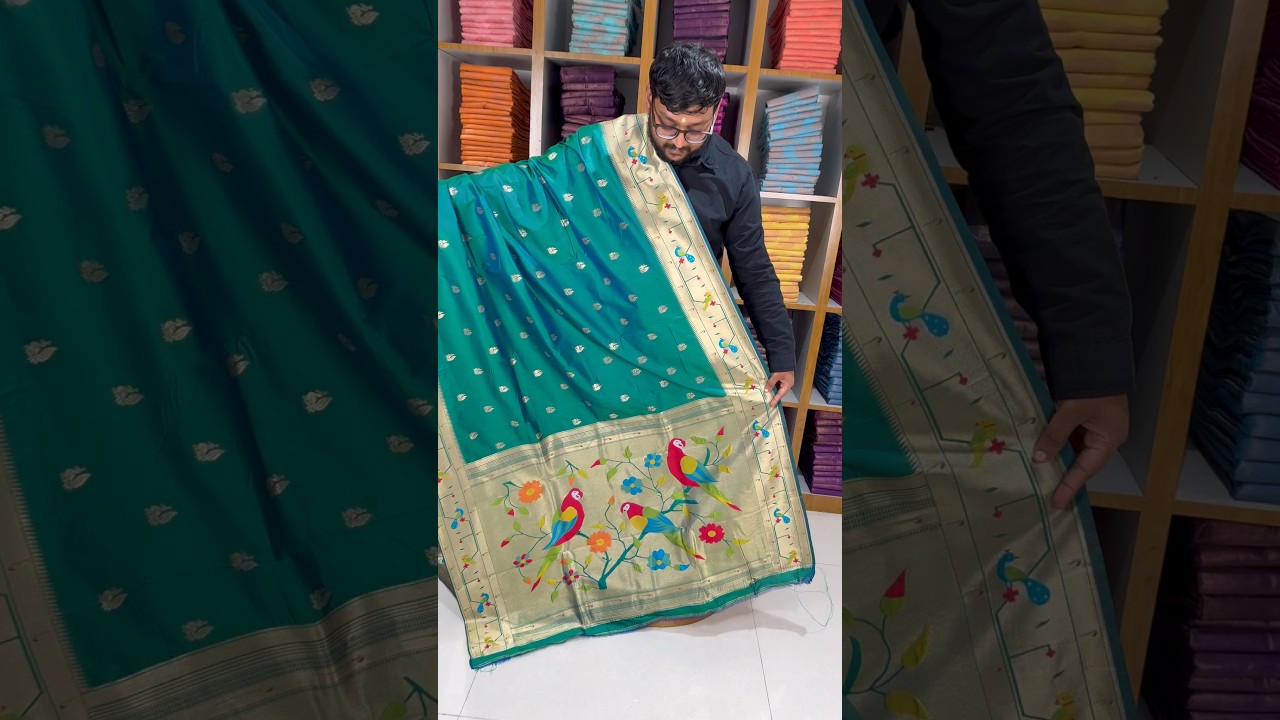Pure Kanchipuram Paithani Silk Parrot Design Saree
