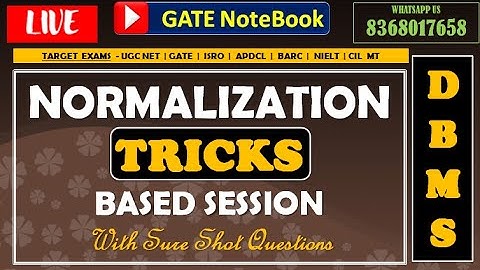 NORMALIZATION TRICKS  BASED SESSION With Sure Shot Questions