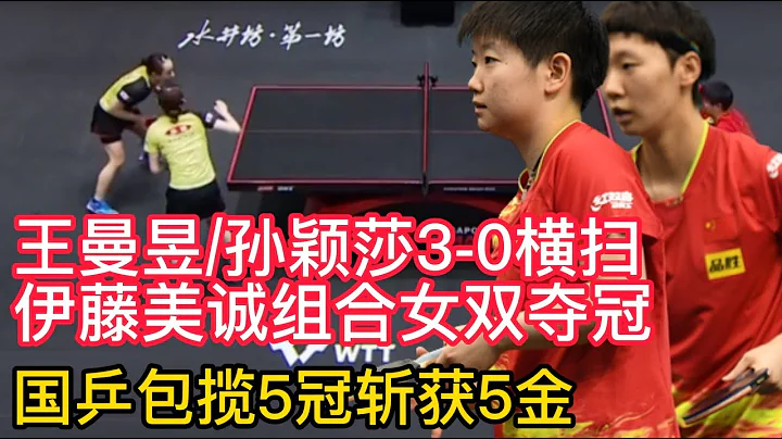 王曼昱/孙颖莎3-0横扫伊藤美诚组合女双夺冠，WTT国乒包揽5冠斩获5金！马龙许昕马不停蹄，刘诗雯陈梦再战球星赛。刘国梁多哈主力倾巢而出！马龙眼中的最强对手。最新世界排名，国乒断层式领跑！ - 天天要闻