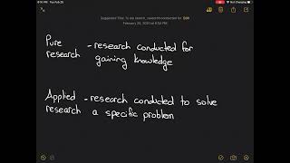 Compare and contrast pure research and applied research